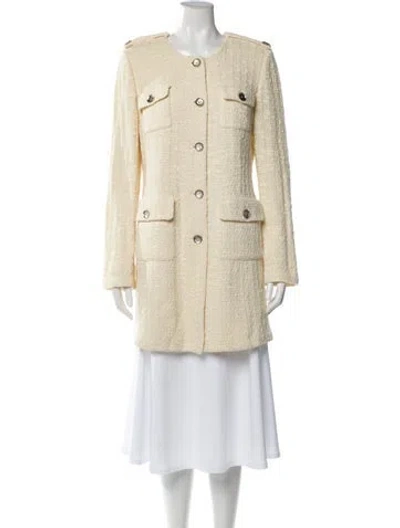 Pre-owned St John Tweed Pattern Evening Jacket In Neutral