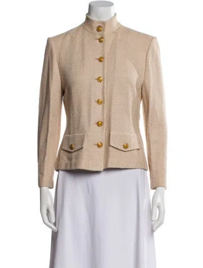 Pre-owned St John Tweed Pattern Evening Jacket In Neutral