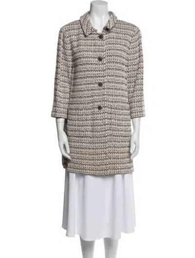 Pre-owned St John Tweed Pattern Evening Jacket In Neutral