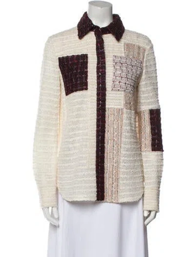 Pre-owned St John Tweed Pattern Evening Jacket In Neutral