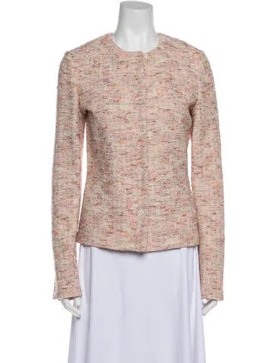 Pre-owned St John Tweed Pattern Evening Jacket In Neutral