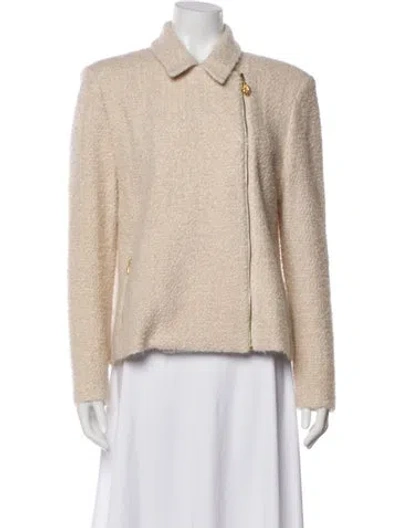 Pre-owned St John Tweed Pattern Evening Jacket In Neutral