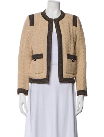 Pre-owned St John Tweed Pattern Evening Jacket In Neutral