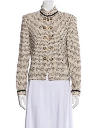 Pre-owned St John Tweed Pattern Evening Jacket In Neutral
