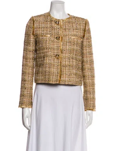 Pre-owned St John Tweed Pattern Evening Jacket In Neutral