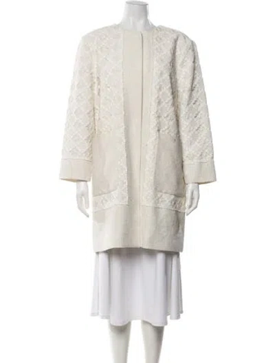 Pre-owned St John Tweed Pattern Evening Jacket In Neutral