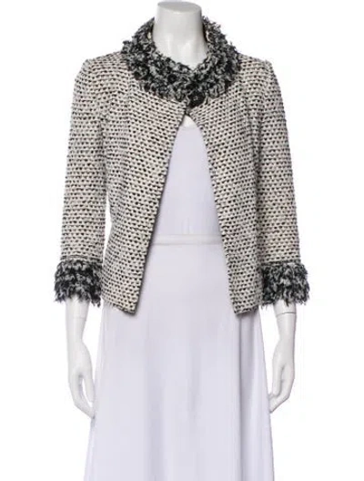 Pre-owned St John Tweed Pattern Evening Jacket In Neutral