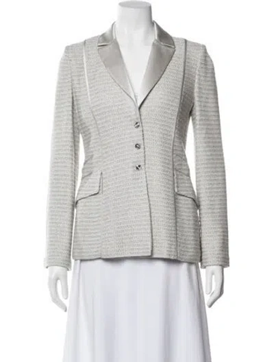Pre-owned St John Tweed Pattern Evening Jacket In Neutral