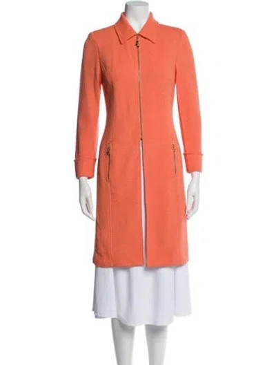 Pre-owned St John Tweed Pattern Evening Jacket In Orange