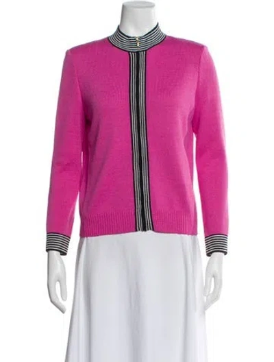 Pre-owned St John Tweed Pattern Evening Jacket In Pink