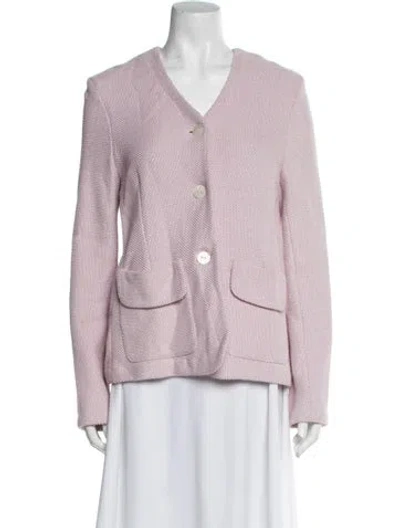 Pre-owned St John Tweed Pattern Evening Jacket In Purple