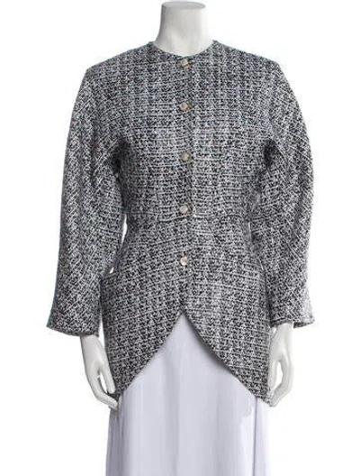 Pre-owned St John Tweed Pattern Evening Jacket W/ Tags In Black