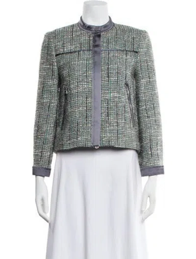 Pre-owned St John Tweed Pattern Evening Jacket W/ Tags In Gray