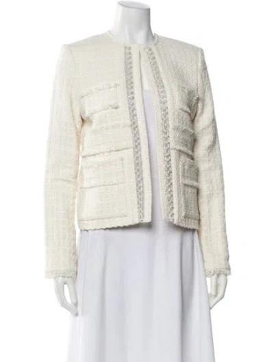 Pre-owned St John Tweed Pattern Evening Jacket W/ Tags In Neutral