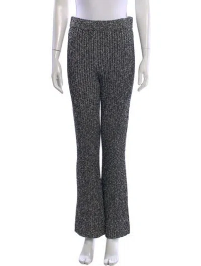 Pre-owned St John Tweed Pattern Flared Pants In Gray