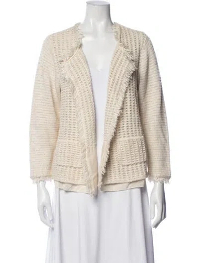 Pre-owned St John Tweed Pattern Jacket In Brown