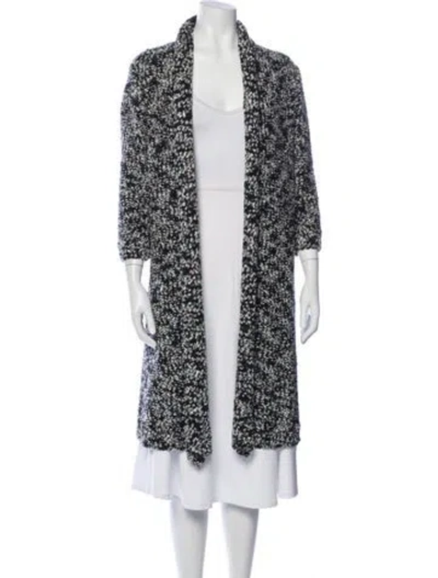 Pre-owned St John Tweed Pattern Jacket In Grey