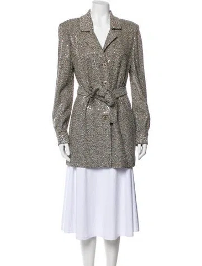 Pre-owned St John Tweed Pattern Jacket In Multi