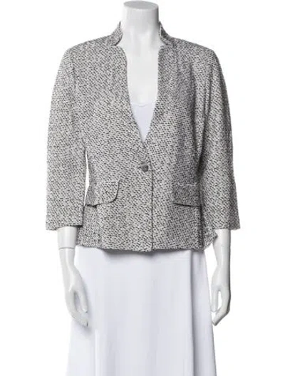 Pre-owned St John Tweed Pattern Jacket In Multi