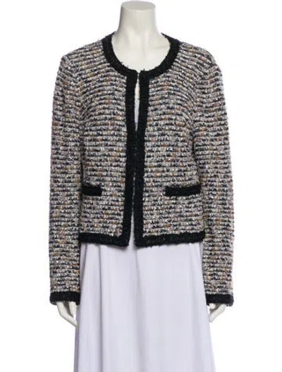 Pre-owned St John Tweed Pattern Jacket In Multi