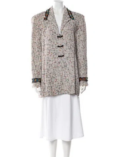 Pre-owned St John Tweed Pattern Jacket In Multi