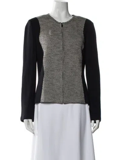 Pre-owned St John Tweed Pattern Jacket In Multi