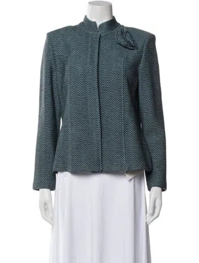 Pre-owned St John Tweed Pattern Jacket In Multi