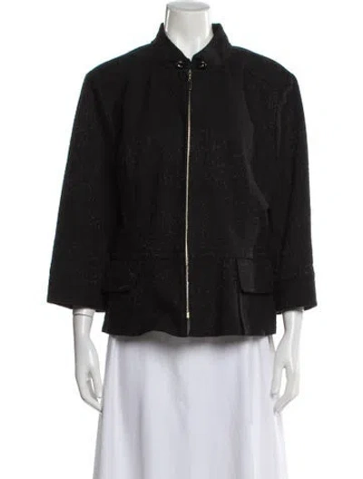 Pre-owned St John Tweed Pattern Jacket In Multi