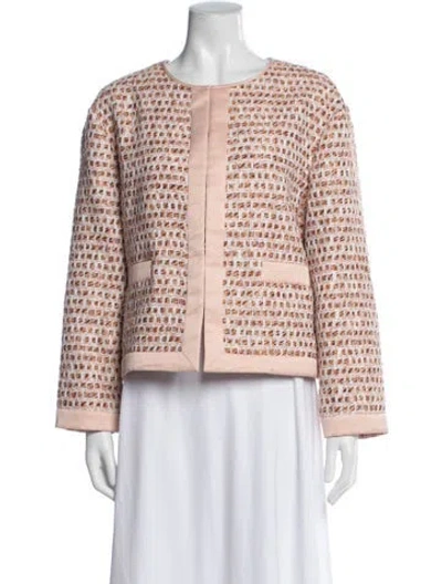 Pre-owned St John Tweed Pattern Jacket In Multi