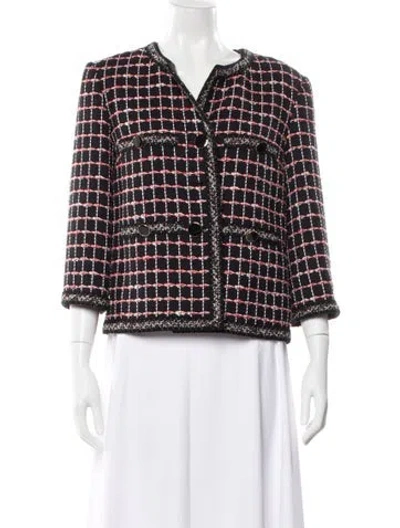 Pre-owned St John Tweed Pattern Jacket In Multi