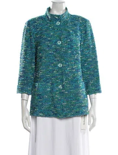 Pre-owned St John Tweed Pattern Jacket In Multi