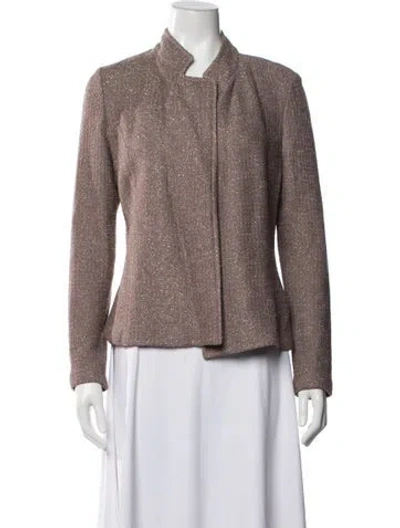 Pre-owned St John Tweed Pattern Jacket In Multi