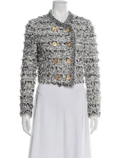 Pre-owned St John Tweed Pattern Jacket In Multi