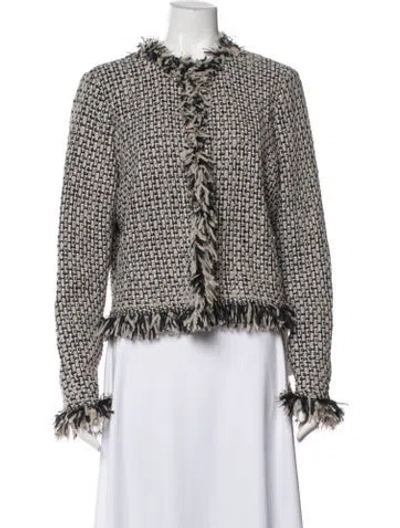 Pre-owned St John Tweed Pattern Jacket In Multi