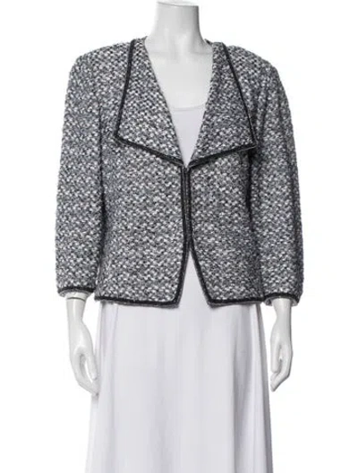 Pre-owned St John Tweed Pattern Jacket In Multicolor