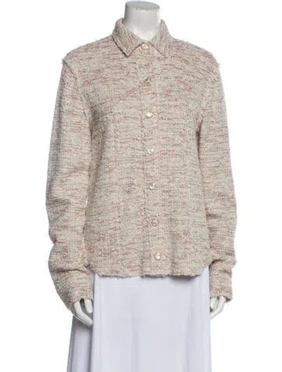Pre-owned St John Tweed Pattern Jacket In Neutral