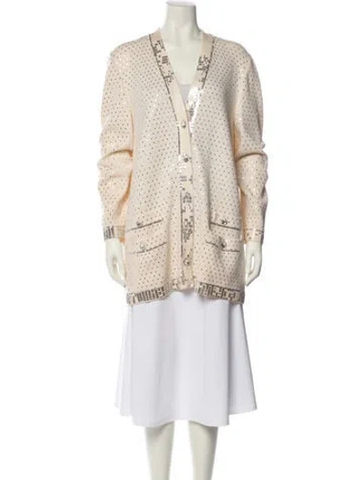 Pre-owned St John Tweed Pattern Jacket In Neutral