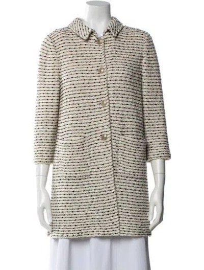 Pre-owned St John Tweed Pattern Jacket In Neutral