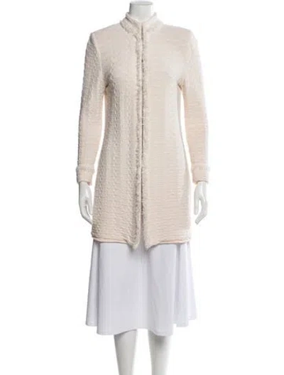 Pre-owned St John Tweed Pattern Jacket In Neutral