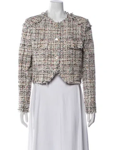 Pre-owned St John Tweed Pattern Jacket In Neutral