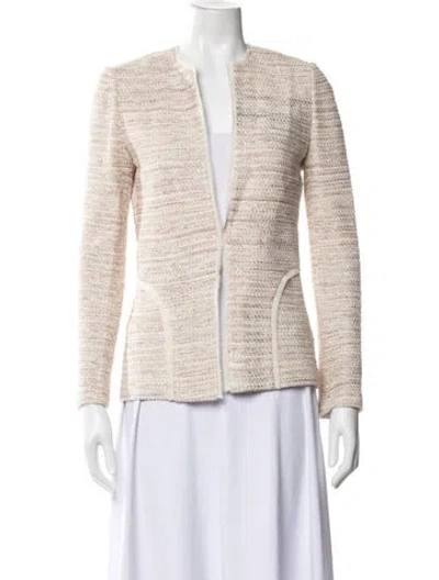 Pre-owned St John Tweed Pattern Jacket In Neutrals