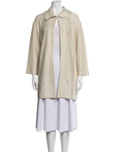 Pre-owned St John Tweed Pattern Jacket In Neutrals