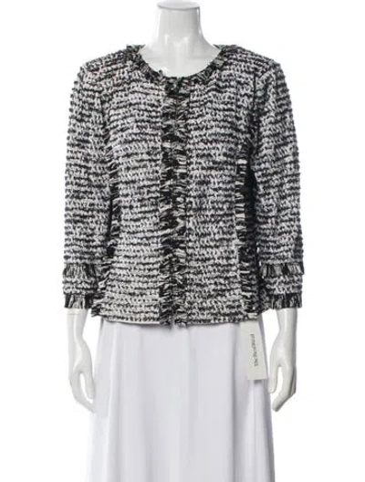 Pre-owned St John Tweed Pattern Jacket W/ Tags In Black