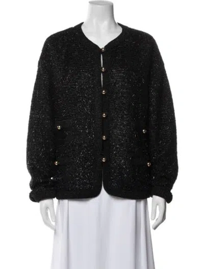 Pre-owned St John Tweed Pattern Jacket W/ Tags In Black