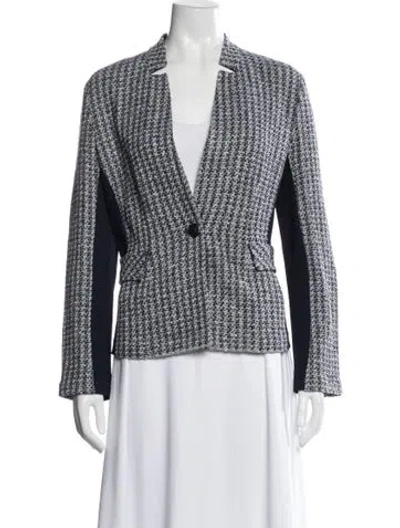 Pre-owned St John Tweed Pattern Jacket W/ Tags In Blue