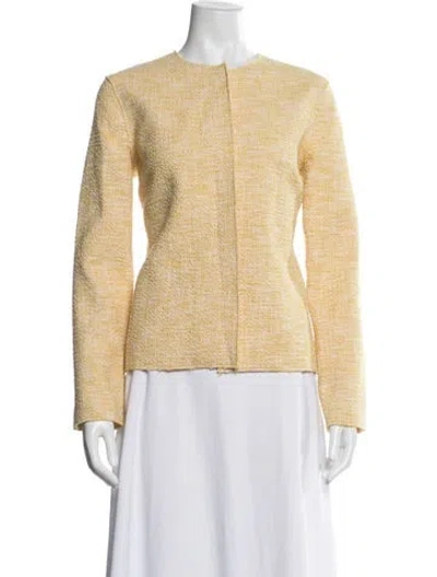 Pre-owned St John Tweed Pattern Jacket W/ Tags In Yellow