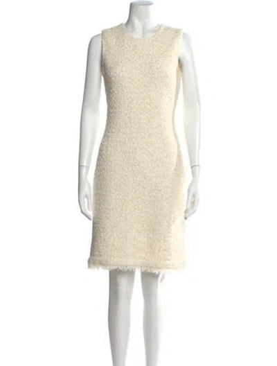 Pre-owned St John Tweed Pattern Knee-length Dress