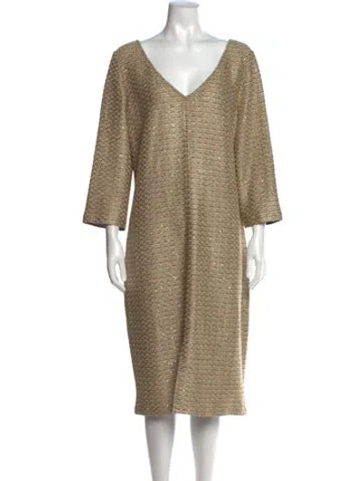Pre-owned St John Tweed Pattern Knee-length Dress