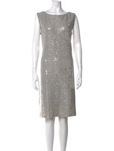 Pre-owned St John Tweed Pattern Knee-length Dress