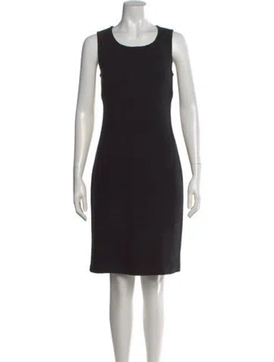 Pre-owned St John Tweed Pattern Knee-length Dress In Black